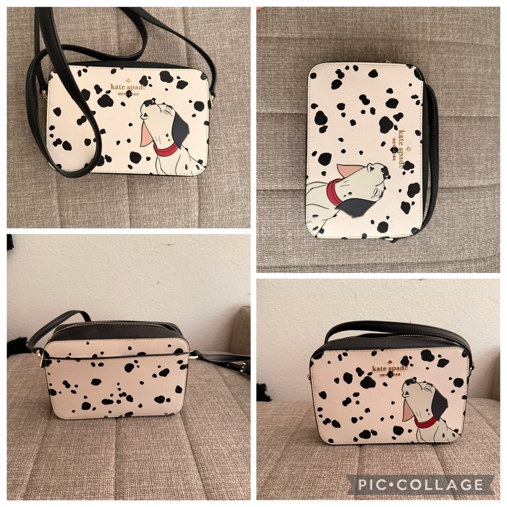Kate Spade Dalmatian Print Crossbody Bag in Cream and Black
